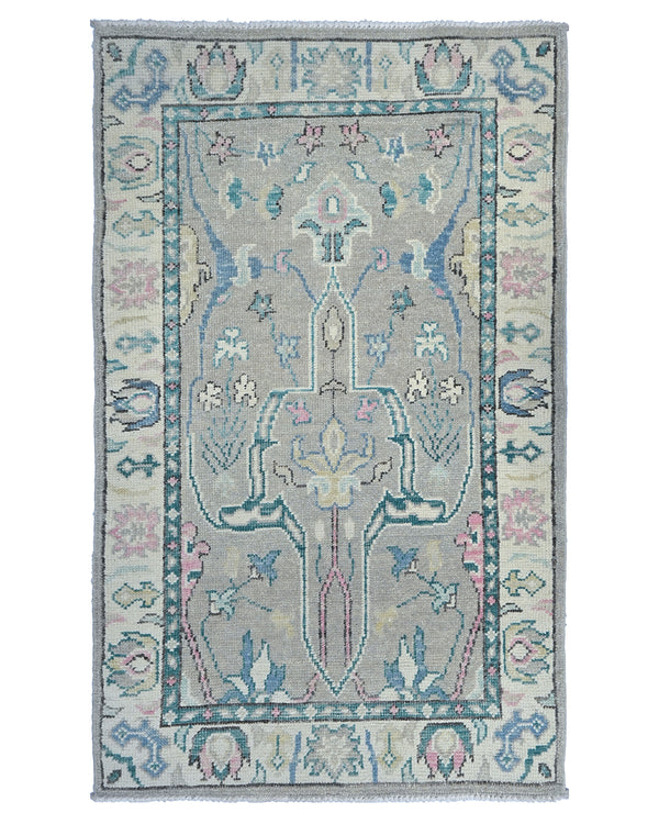 Brown 3x5 Ft Oushak Turkish Handmade Traditional Veg Dye Wool Area Rug